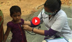 Youtube thumbnail image of a doctor checking a child's heart rate.